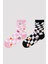 Kız Çocuk Çiçek Desenli 2Li Soket Çorap 1
