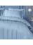 Bedding Shelly Çift Kişilik Xl Bambu Saten Nevresim Takımı - Indigo 3