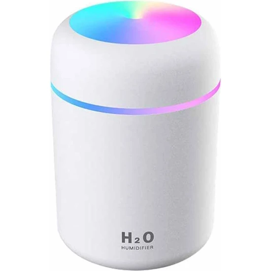 Humidifier Hava Nemlendirici USB Buhar Makinesi Işıklı Oda Araç Aroma Difüzörü H2O