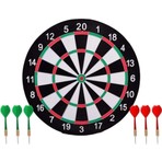İmvula Orta Boy Dart Seti 36 CM Çift Taraflı Dart Hedef Tatası 6 Oklu