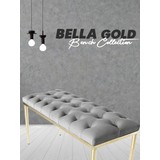 Gazzini Furniture Bella Gold Siyah-Kapitoneli Model Puf&bench&koltuk-Oturak-Uzun Makyaj Puff-Yatak Odası Ucu&önü