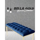 Gazzini Furniture Bella Gold Siyah-Kapitoneli Model Puf&bench&koltuk-Oturak-Uzun Makyaj Puff-Yatak Odası Ucu&önü