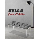 Gazzini Furniture Bella Silver Krem-Kapitoneli Model Puf&bench&koltuk-Oturak-Uzun Makyaj Puff-Yatak Odası Ucu&önü
