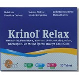 Krinol Relax - Melatonin, Passiflora, Valerian, 5-Hidroksitriptofan, Şerbetçiotu ve Melisa - 30 Tablet - 1 Kutu