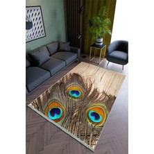 10 Post Online Salon Halısı Modern Kahverengi Yolluk Kaymaz Yuvarlak Oval Kesme Ince Yıkanabilir Halı