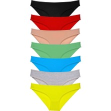 Royaleks 7 adet Süper Eko Set Likralı Kadın Slip Külot Çok Renkli