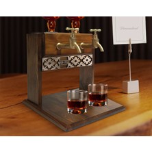 Bk Gift Kişiye Özel Kabartma Isimli Çift Musluklu Doğal Ahşap Viski Standı, Içki Standı, Doğum Günü Hediyesi, Ev Hediyesi, Erkek Hediye-25