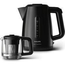 Philips 1700W, 1900ML, Cam Demlik, Siyah Çay Makinesi