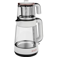 Arçelik Çift Cam Beyaz Çay Makinesi 2000ML 1900W Cam Malzemeli Yüksek Kapasite