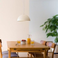 Riolight  Retro,rustik,modern Beyaz Oda,mutfak,cafeler Için Tekli Metal Sarkıt Avize ÇAP:40CM