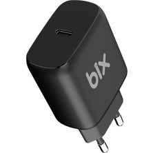 Bix BX-PD25TA 25W Hızlı Şarj / Pd Port iPhone / Samsung / Android Uyumlu Seyahat Şarjı Adaptörü