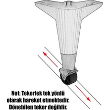 Tekerlekli Sihirli Masa Sehpa Puf Ünite Ayağı 19 cm Ceviz Ayak 4 Adet  Vida