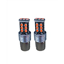 EKT Kırmızı Çift Duy 15 LED Stop,sinyal, Geri Vites Ampulü 1016 Tip