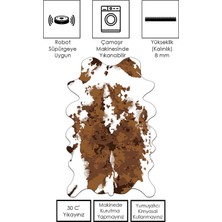 Makinede Yıkanabilir Kaymaz Taban Leke Tutmaz Kahverengi Post Dekoratif Halı