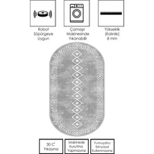 Makinede Yıkanabilir Kaymaz Taban Leke Tutmaz Oval Salon Halısı Mutfak Halısı ve Yolluk
