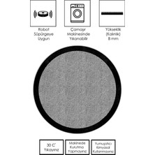 Makinede Yıkanabilir Kaymaz Taban Leke Tutmaz Yuvarlak Salon Halısı ve Mutfak Halısı