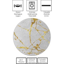 Makinede Yıkanabilir Kaymaz Taban Leke Tutmaz  Yuvarlak Salon Halısı ve Mutfak Halısı
