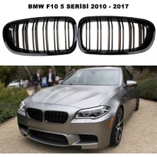 Caraks Bmw F10 5 Serisi Ön Panjur Izgara Böbrek Çift Kanal 2010 - 2017 Arası Piano Black  1. Kalite -Caraks