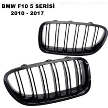 Caraks Bmw F10 5 Serisi Ön Panjur Izgara Böbrek Çift Kanal 2010 - 2017 Arası Piano Black  1. Kalite -Caraks