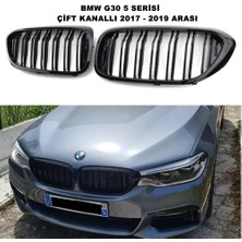 Caraks Bmw G30 5 Serisi Ön Panjur Izgara Böbrek Çift Kanallı 2017 - 2019 Arası Piano Black 1.kalite