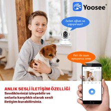 Yoosee Kablosuz Full Hd 1080P Wifi Ip 5 Antenli Kablosuz 355° Bebek Izleme Güvenlik Kamerası