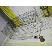 Orbo Köpek Kedi Çiti Kafesi 120CMX60CMX48CM I Tip Oyun Eğitim Alanı 8 Parça Panel Çit Siyah