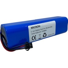 Micron Roidmi Eve / Eve Plus Uyumlu Robot Süpürge Batarya 14.4V 5200 Mah Li-Ion Pil Batarya