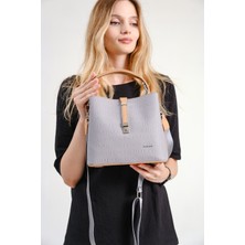 Just Polo Gri Kilit Detaylı Kadın Cüzdan ve Omuz Çanta Kombini PBU4002-1004