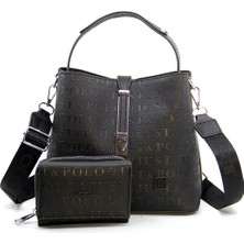 Just Polo Kilit Detaylı Kadın Cüzdan ve Omuz Çanta Kombini PBU4002-1004