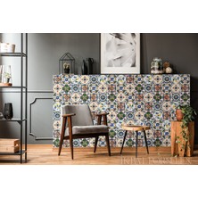 Ikbal Çini Seramik 10X10 Desenli Dekor Seramik 5'li 1 Paket ICS146
