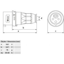 Bemis IP44 Cee Norm 5/32A Enversör Düz Fiş 380V - 450V BC1-3505-2050