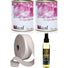 Kuaf Titanyum Sir Ağda 800 ml 2 Adet + 125 ml Ağda Temizleme Yağı + 50 M Ağda Bezi