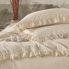 Macas Home Grace %100 Pamuklu Fırfırlı Ipliği Boyalı Çift Kişilik Nevresim Takımı 200*220