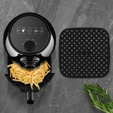 Buffer® Renkli Isıya Dayanıklı Yıkanılabilir Silikon Fırın ve Airfryer Kare Model Pişirme Matı 21,5 cm