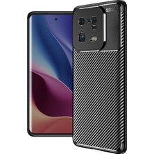 MTK Moveteck Xiaomi Mi 13 Pro Uyumlu Kılıf Karbon Desenli Kamera Korumalı Kaymaz Soft Silikon