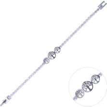 Nusnus Hayat Ağacı Kadın Çelik Bileklik Cb 5002 Gümüş Renk