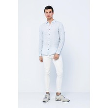 Cekmon Erkek Regular Fit  Keten Uzun Kollu ve Katlama Kollu Gömlek