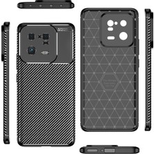 Apsuwa Xiaomi Mi 13 Kılıf Kılıf Negro Karbon Fiber Desen Silikon Kamera Koruma