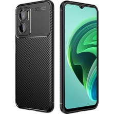 Apsuwa Xiaomi Redmi Note 11E  Kılıf Negro Karbon Fiber Desen Silikon + Ekran Koruyucu