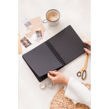 Matt Notebook 18X21 Kare Siyah Yapraklı Anı Defteri + Uni-Ball UM-153 Signo Broad Beyaz 1.0 mm Kalem