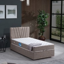 Setay Fersa İkili Set Tek Kişilik Baza Başlık - Açık Kahverengi