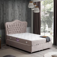 Setay Camelli İkili Set Çift Kişilik Baza Başlık - Açık Kahve