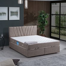 Setay Fersa İkili Set Çift Kişilik Baza Başlık - Açık Kahverengi