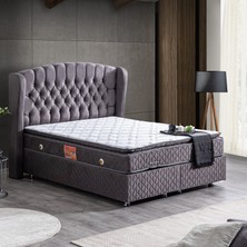 Setay Nice İkili Set Çift Kişilik Baza Başlık - Antrasit