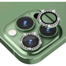 Nettech Apple iPhone 13 Pro Max Uyumlu Diamond Taşlı Model Kamera Cam Koruyucu