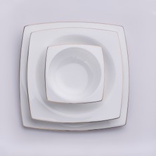 Korkmaz Bone Collection 60 Parça Kare Yemek Takımı Gold