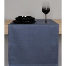 Goccia Özel Tasarım Çift Taraflı Parlak ve Mat Runner Indigo Mavi