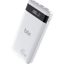 Bix PB202 20000MAH 45W Pd Giriş/çıkışlı Laptop Şarj Edebilen Üç Portlu 22.5W Süper Hızlı LED Göstergeli Powerbank Beyaz