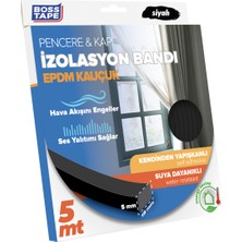 Boss Tape Epdm Kauçuk Pencere Kapı Izolasyon Bandı Siyah 5MMX15MMX5MT