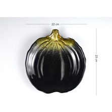 Heritage Cam Bal Kabağı Servis Tabağı Siyah 22 cm